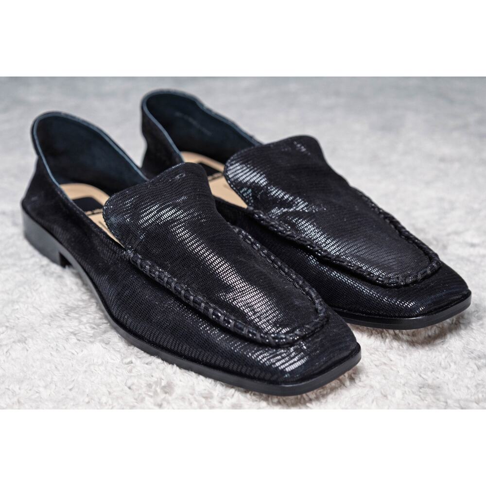 Dolce Vita Black Textured Leather Loafers